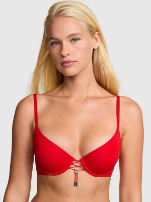 PINK Biustonosz push-up z regulowanym efektem uniesienia Wear Everywhere™ Victoria's Secret Czerwony