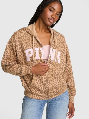 PINK Bluza z kapturem Campus Fleece zapinana na całej długości Victoria's Secret