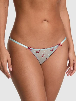PINK Figi bikini na sznureczkach PINK Wink Victoria's Secret Niebieski