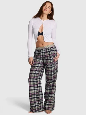 PINK Flanelowe spodnie piżamowe Favorite ze 100% bawełny Victoria's Secret