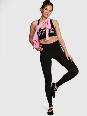 PINK Legginsy z zakładanym pasem PINK Relay Victoria's Secret Czarny