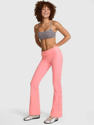 PINK Miękkie legginsy modalowe z zakładanym pasem, lekko rozszerzane Victoria's Secret