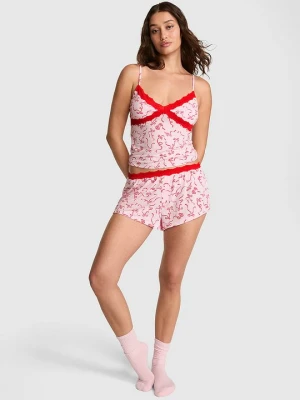 PINK Mikroszorty 24 / 7 Lounge z modalu z koronkowym wykończeniem Victoria's Secret