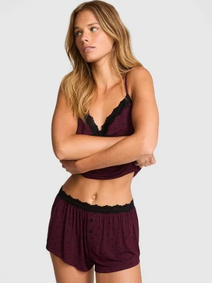 PINK Modalowe mikroszorty z koronkową lamówką 24 / 7 Lounge Victoria's Secret