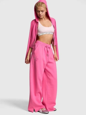PINK Spodnie dresowe Campus Fleece z szerokimi nogawkami i rozcięciami Victoria's Secret