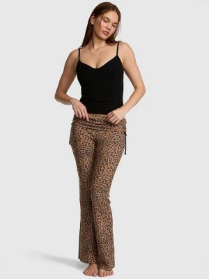 PINK Spodnie dzwony Wa?e Knit z wywijanym pasem Victoria's Secret
