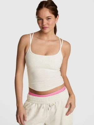 PINK Top All-Day Cotton na cienkich ramiączkach Victoria's Secret Szary