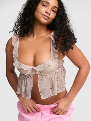 PINK Top biustonoszowy babydoll lekko usztywniany GRWPINK Victoria's Secret