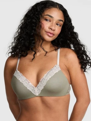 PINK WEAR EVERYWHERE Bezfiszbinowy biustonosz push-up Wear Everywhere Victoria's Secret Zielony