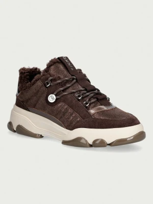 Pinko Athena 01 sneakersy damskie skórzane brązowy