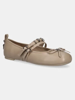 Pinko baleriny skórzane Gioia kolor beżowy SD0297 P003 I35