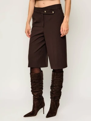Pinko Bermudy Merlot | Relaxed fit | z dodatkiem wełny brązowy