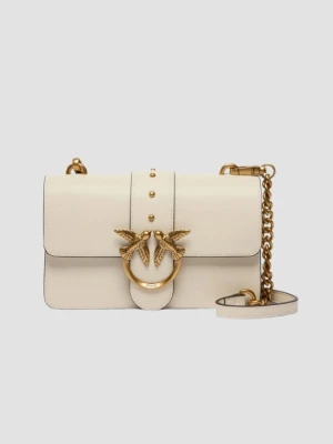 PINKO Biała kopertówka Love One Mini St. Cl Vitello Seta