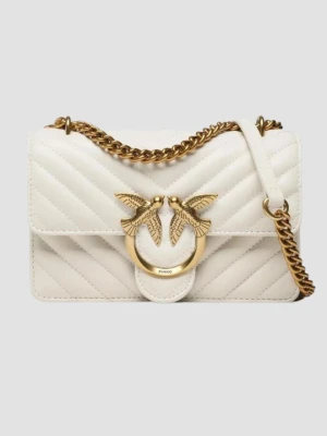 PINKO Biała torebka damskaLove One Mini DC Sheep Nappa