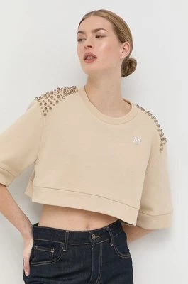 Pinko bluza bawełniana damska kolor beżowy z aplikacją