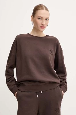 Pinko bluza bawełniana damska kolor brązowy gładka 101831 A21P