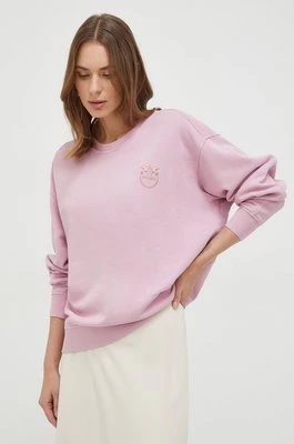Pinko bluza bawełniana damska kolor różowy z aplikacją 101831.A1N7