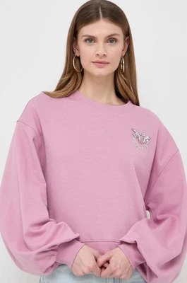 Pinko bluza bawełniana damska kolor różowy z aplikacją 102827.A1R8