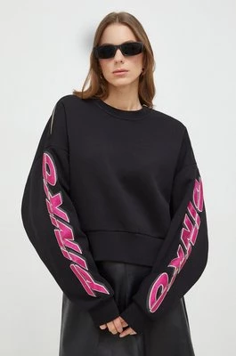 Pinko bluza damska kolor czarny z nadrukiem 103245.A1QM