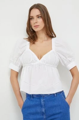 Pinko bluzka bawełniana damska kolor biały gładka 103070.A1OL
