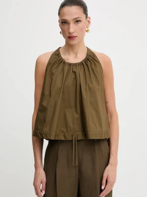 Pinko bluzka bawełniana damska kolor brązowy gładka 104953 A2CR