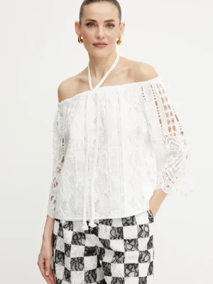 Pinko bluzka damska kolor biały gładka 104798 A2G9