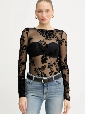 Pinko bluzka damska kolor czarny w kwiaty 105601 A2QD