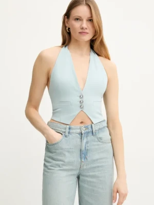 Pinko bluzka damska kolor niebieski gładka 104931 A213