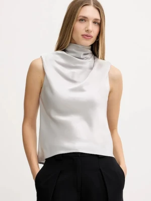 Pinko bluzka damska kolor szary gładka 106080 A1Y5