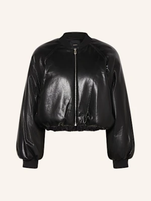 Pinko Bluzon Brodo Z Imitacji Skóry schwarz