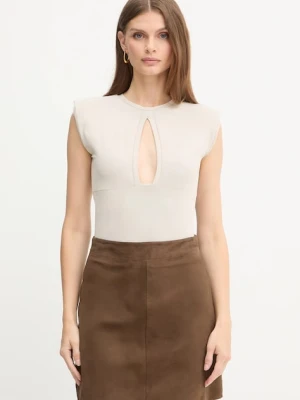 Pinko body damska kolor beżowy gładka 106088 A308