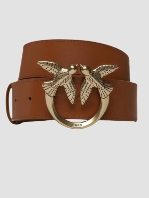 PINKO Brązowy pasek damski Love Berry H4 Belt, Rozmiar XS