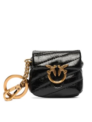 PINKO Brelok Airpods Love Puff Microfiber Shiny Calf AI 25-26 PCPL 105869 A370 Czarny