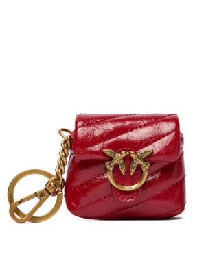 PINKO Brelok Airpods Love Puff Microfiber Shiny Calf AI 25-26 PCPL 105869 A370 Czerwony