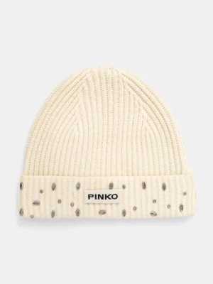Pinko czapka z domieszką wełny kolor beżowy 104326 A27A