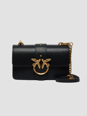 PINKO Czarna kopertówka Love One Mini St. Cl Vitello Seta