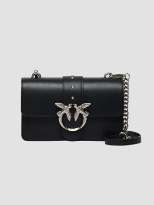 PINKO Czarna kopertówka Love One Mini St. Cl Vitello Seta