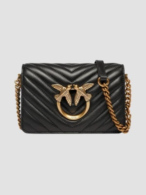 PINKO Czarna torebka Love Click Mini Sheep Nappa AW25