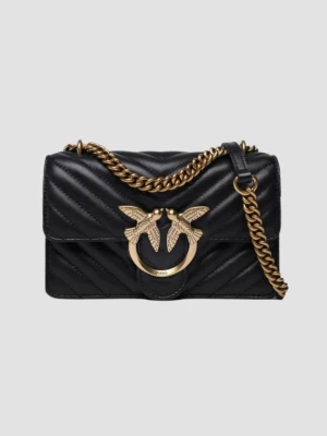PINKO Czarna torebka Love One Mini DC Sheep Nappa AW25