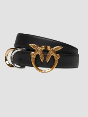PINKO Czarny pasek damski Cobain Belt H3, Rozmiar XS