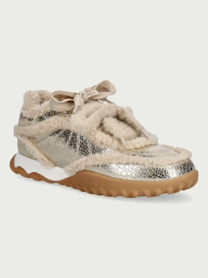 Pinko Gea 02 sneakersy damskie skórzane złoty