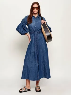 Pinko Jeansowa sukienka ODALISCA | z dodatkiem lnu