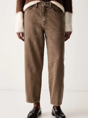 Pinko jeansy relaxed fit damskie brązowy