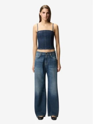 PINKO Jeansy Wanda wide leg soft ocean Granatowy Regular Fit