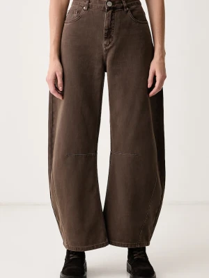 Pinko jeansy wide leg damskie brązowy