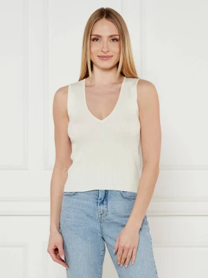 Pinko Jedwabny top AGNER | Regular Fit ecru