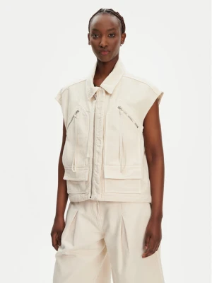 PINKO Kamizelka Gerard Gilet 105237 A2M8 Écru Regular Fit Kremowy