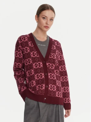 PINKO Kardigan Half Breed 106042 A2YD Bordowy Regular Fit