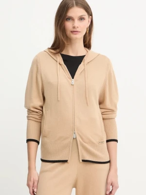 Pinko kardigan wełniany damski kolor beżowy lekki 105491 A2Q9