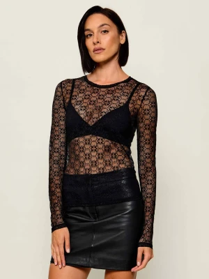 Pinko Koronkowa bluzka Rover | Slim Fit czarny
